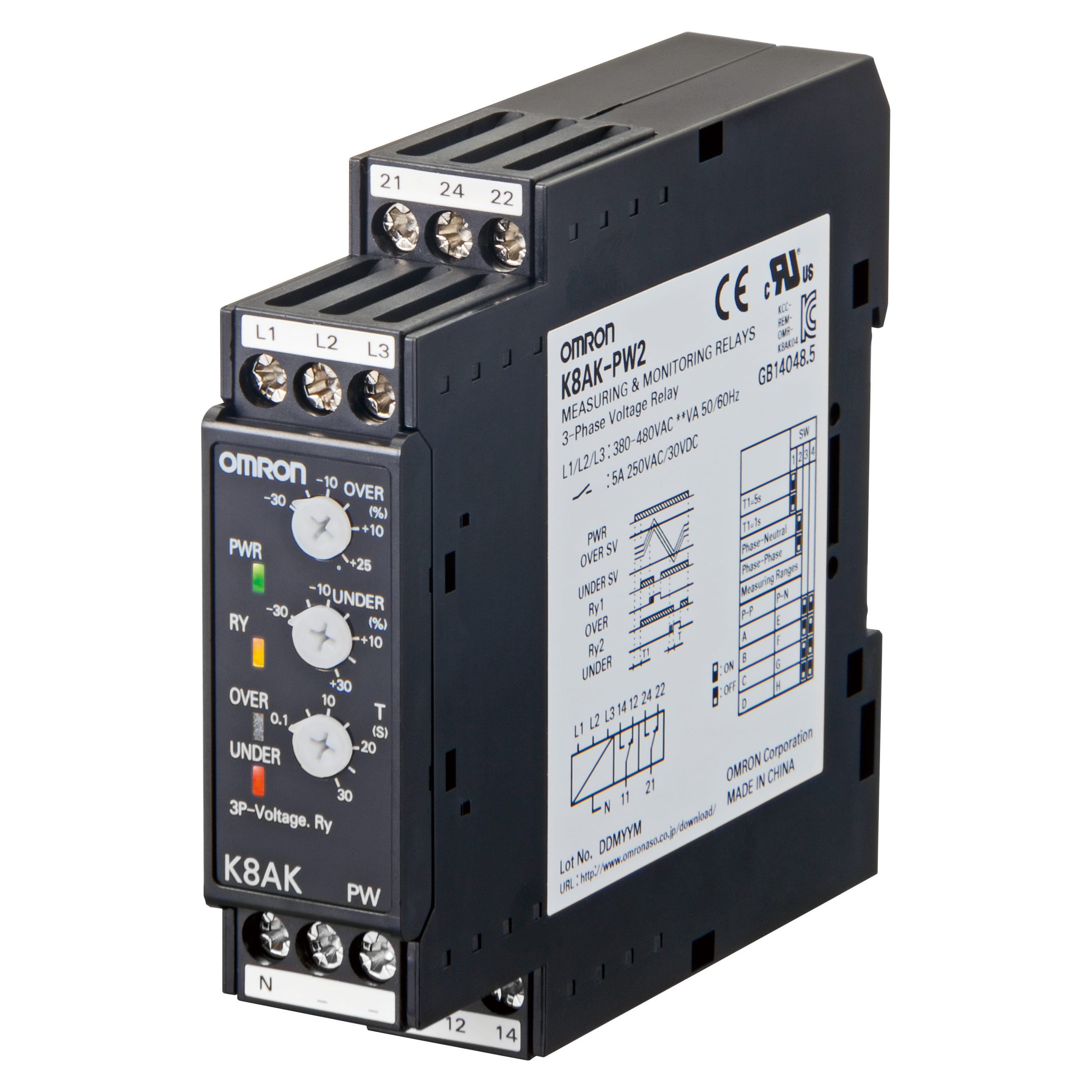 OMRON - OMRK8AKPW2 RELE-CONTR3FAS220/480VCA MAXMIN V FRA 2