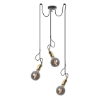 ROSSINI - RSSKAR004NOTS SOSPENSIONE 3 ELEMENTI NERA/OTTONE SATIN