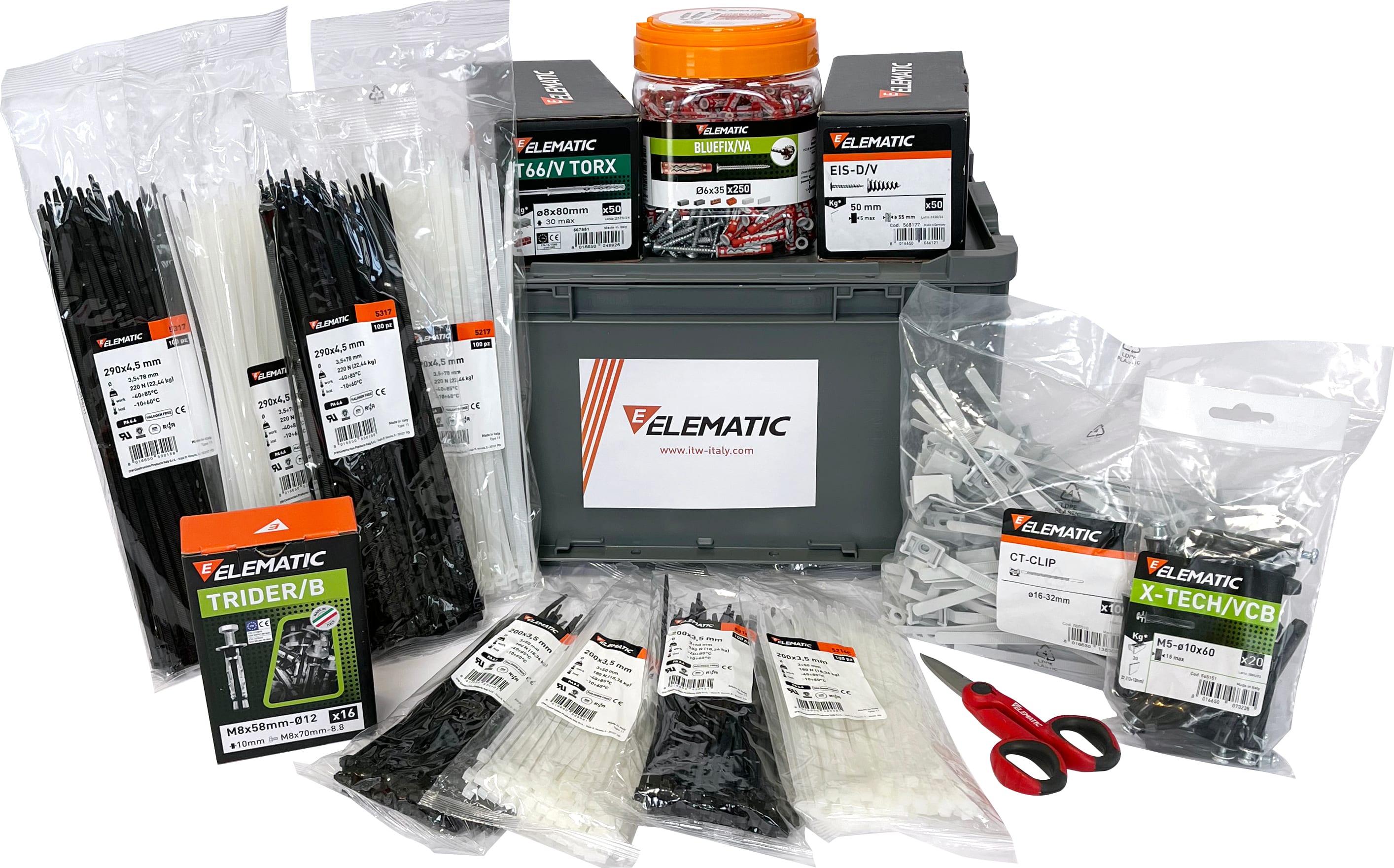 ELEMATIC SPIT ITPKITCASSETTA-EL03 KIT GLI INDISPENSABILI FISSAGGIO