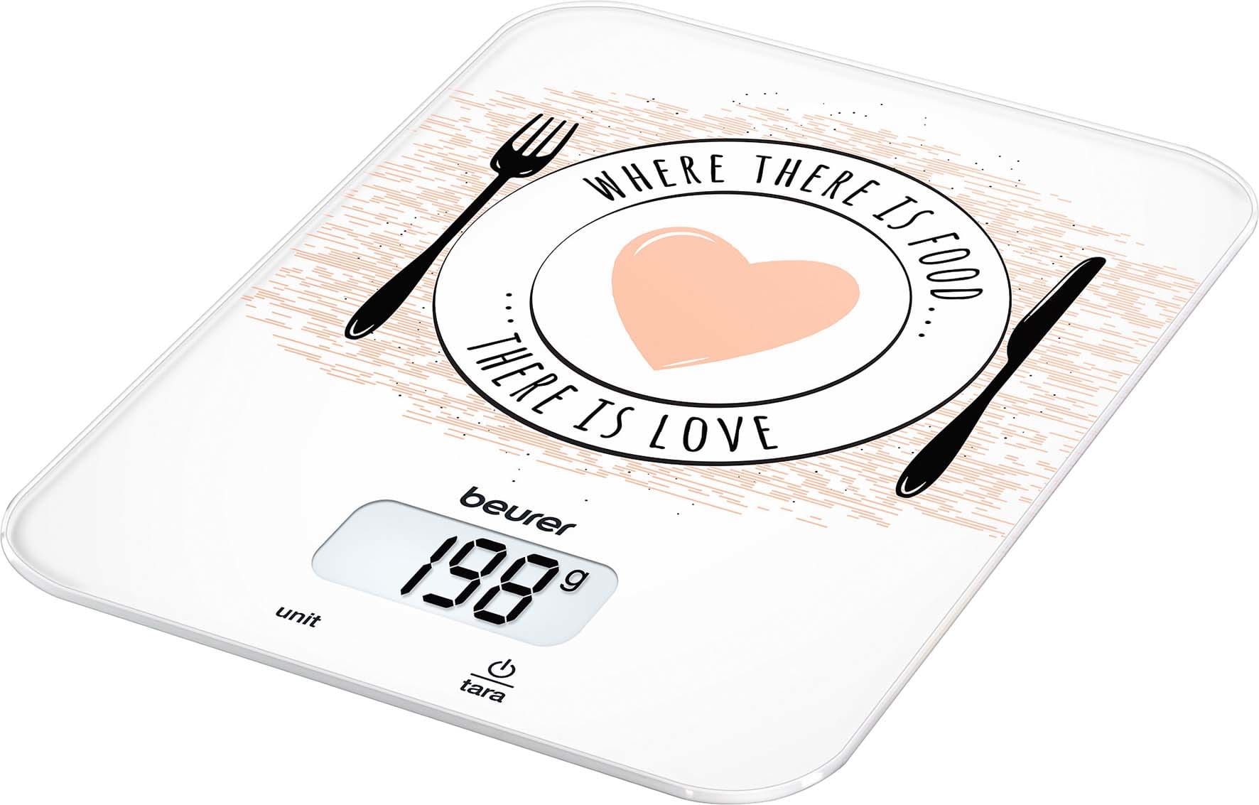 BEURER BUE70417 Kuchenwaageb.5kg 1gTeilung Tara LCD Glas