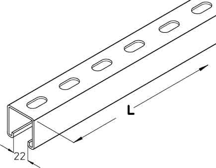 DIETZEL - DIE077861 Ankerschiene, gelocht, Schlitzweite 22 m