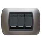 BTICINO BTIL4803ACS LIVING INT - PLACCA 3P ACCIAIO SPAZZOLAT