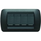 BTICINO - BTIL4804GFN LIVING INT - PLACCA 4P GRAFITE NERO