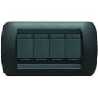 BTICINO - BTIL4804GFN LIVING INT - PLACCA 4P GRAFITE NERO