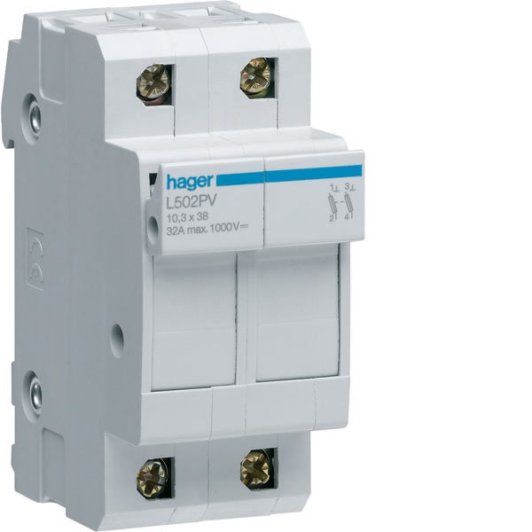 HAGER - HAGL502PV PORTAFUSIBILE FOT. 10.3X38 2P 2M 1000V D