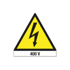 GRAFOPLAST SRL - GRALA11270F1 TRIANG.PERICOLO 400V VINYL AD L=68 12PZ/