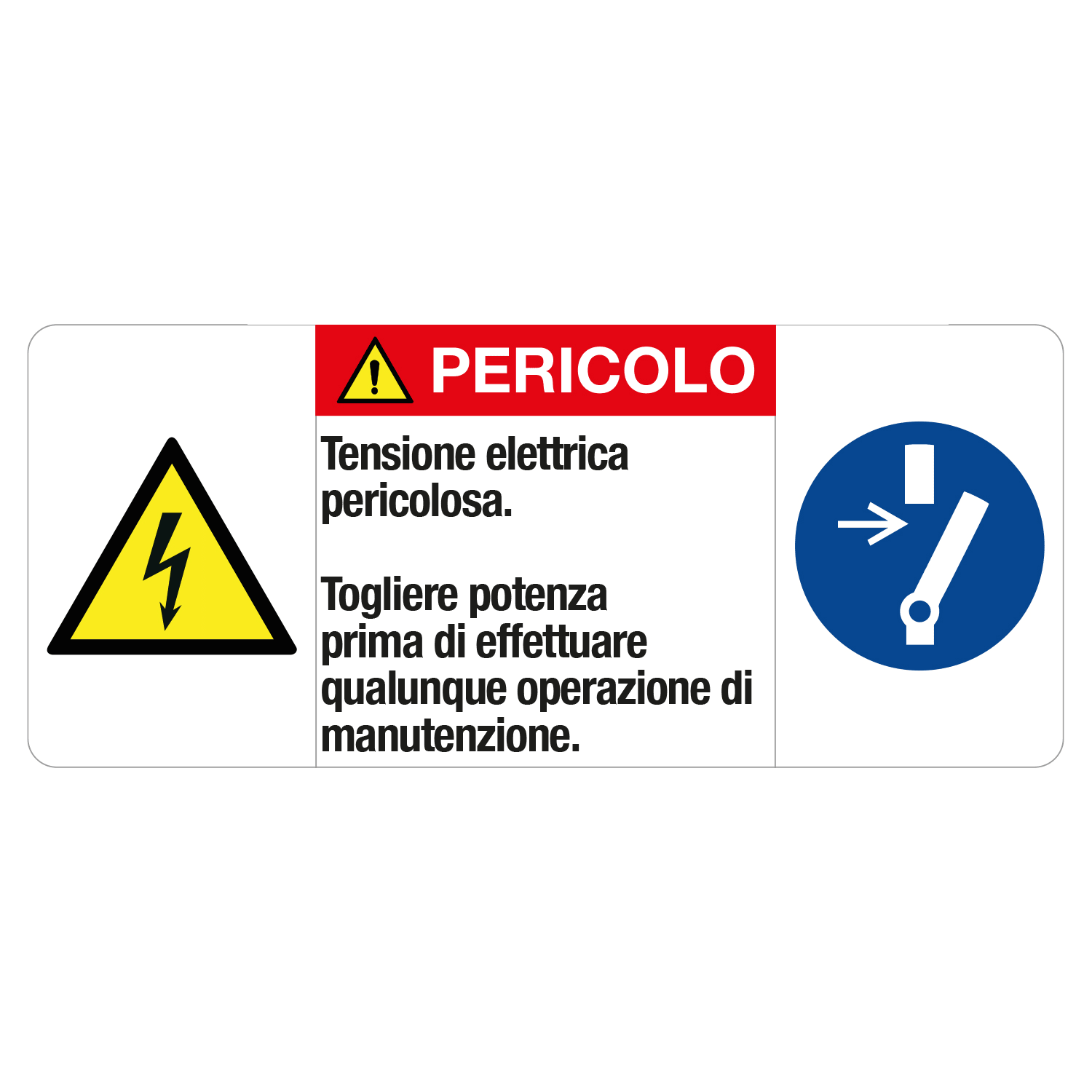 GRAFOPLAST SRL GRALA47011F1 PERICOLO TENSIONE EL. VINYL AD 140X60 6P