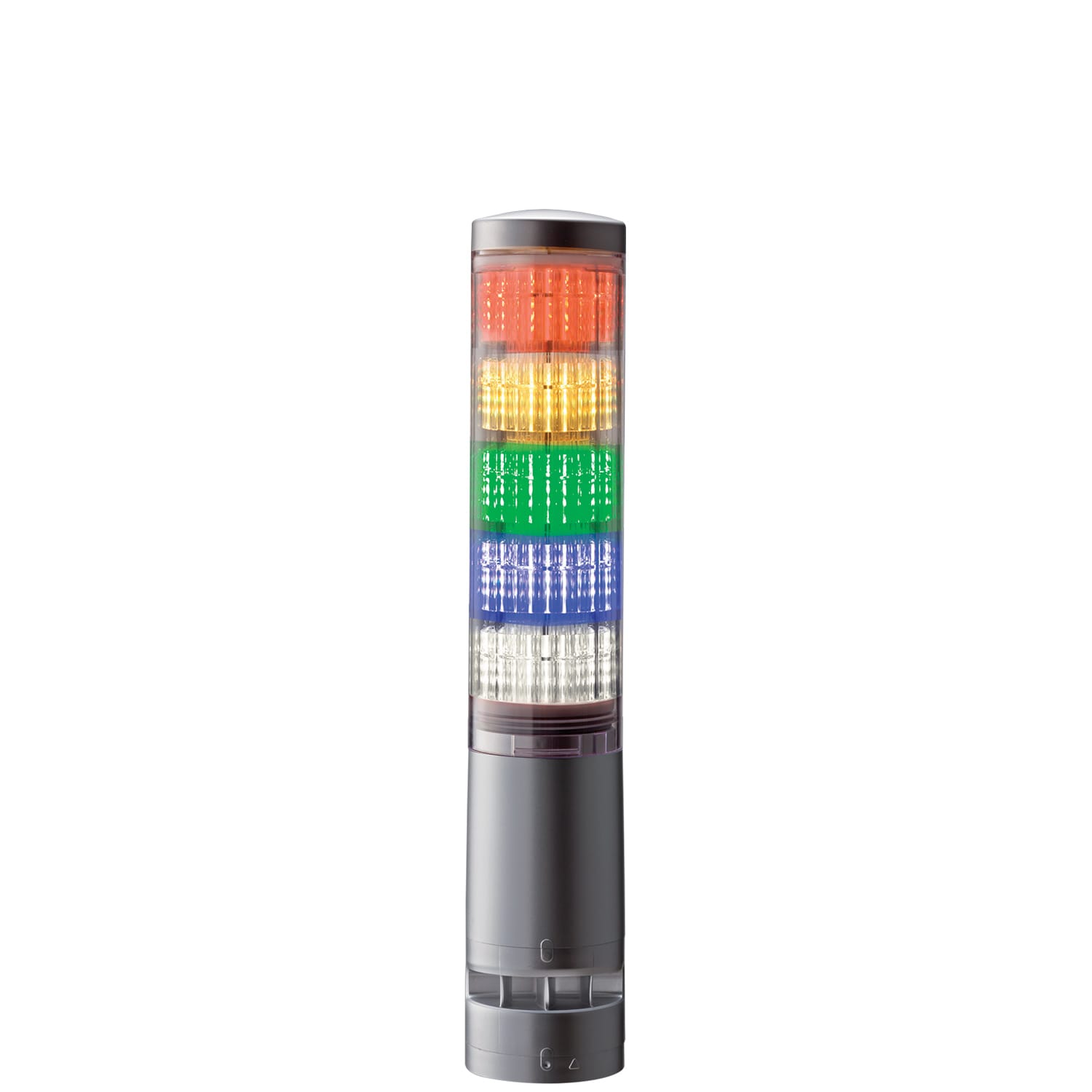 PATLITE EUROPE GMBH PMHLA6-5DTNUB-RYGBC Torretta multicolore, argento 5 moduli, 24VDC, montaggio diretto, buzzer