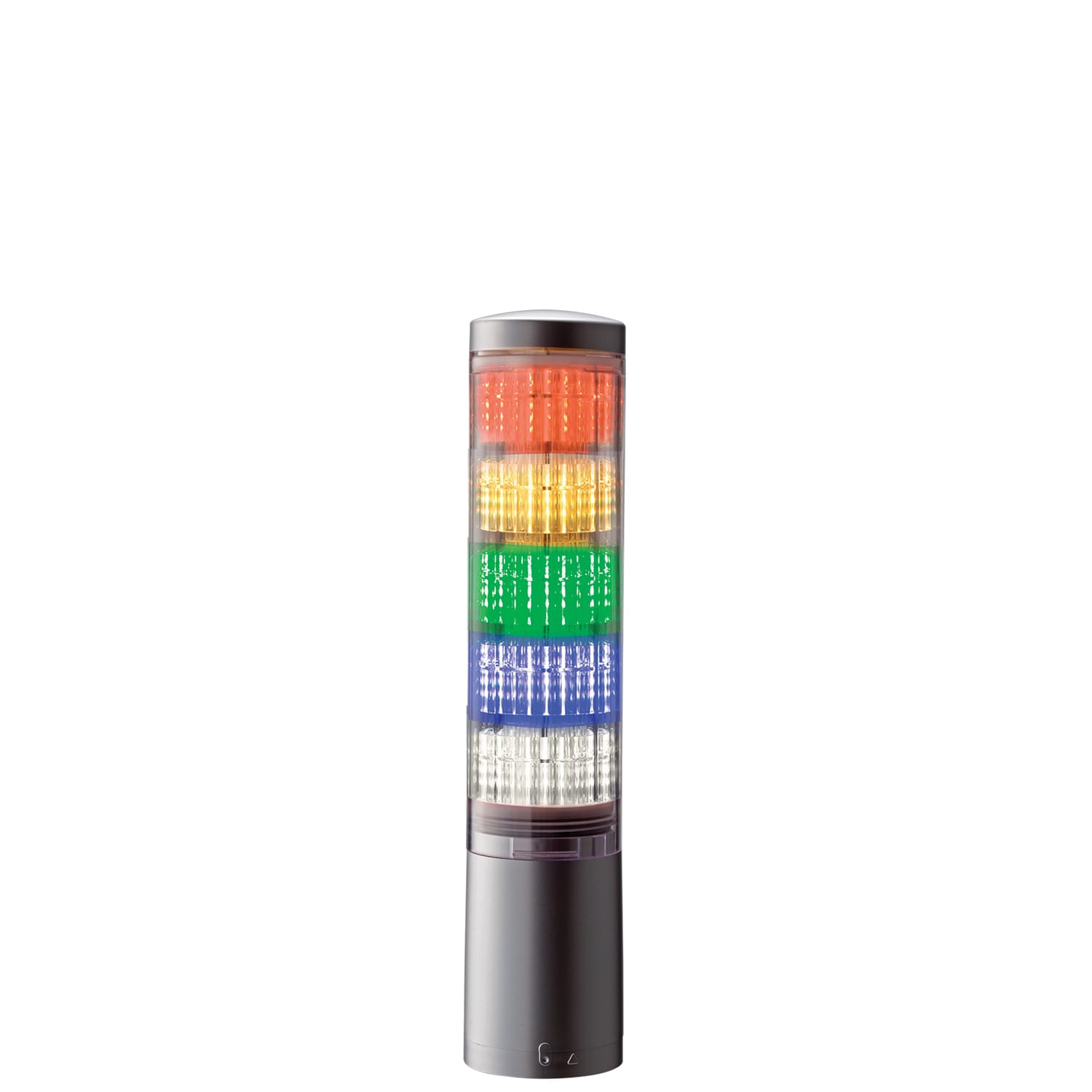 PATLITE EUROPE GMBH PMHLA6-5DTNUN-RYGBC Torretta multicolore, argento, 5 moduli, 24VDC, montaggio diretto