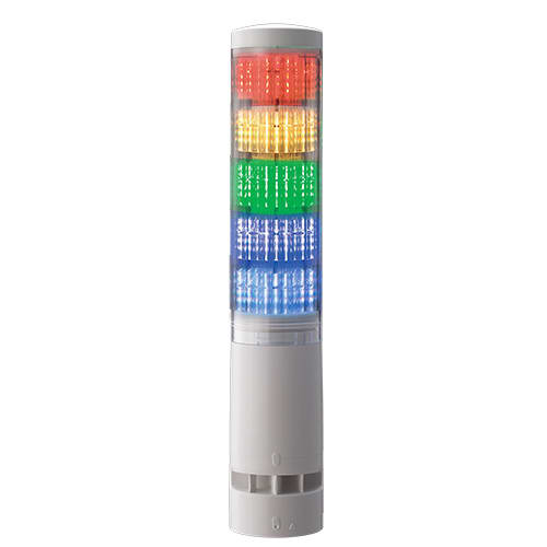 PATLITE EUROPE GMBH PMHLA6-5DTNWB-RYGBC Torretta multicolore,bianca, 5 moduli, 24VDC, montaggio diretto, buzzer