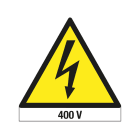 GRAFOPLAST SRL - GRALAX11292F1 TRIANG.PERICOLO 400V - PC AD. L=102 6PZ/