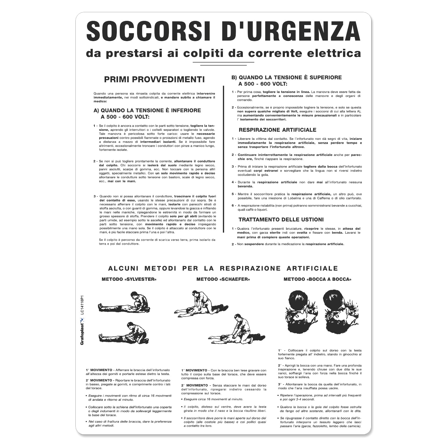 GRAFOPLAST SRL - GRALC14110P1 SOCCORSI D URGENZA IN PVC 350X500 1PZ/FG