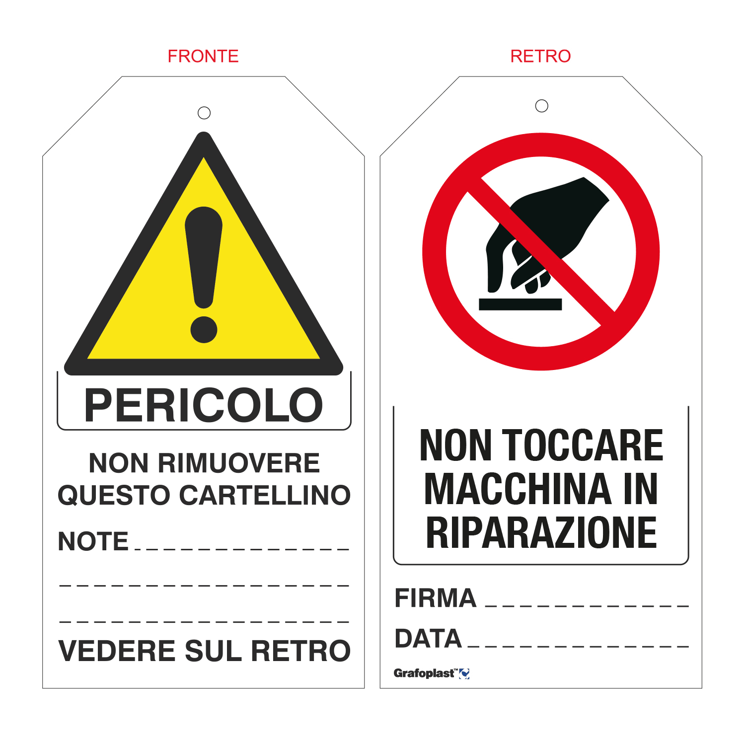 GRAFOPLAST SRL GRALC17150P1 NON TOCCARE PVC F/RETRO 78X148 6PZ/FG