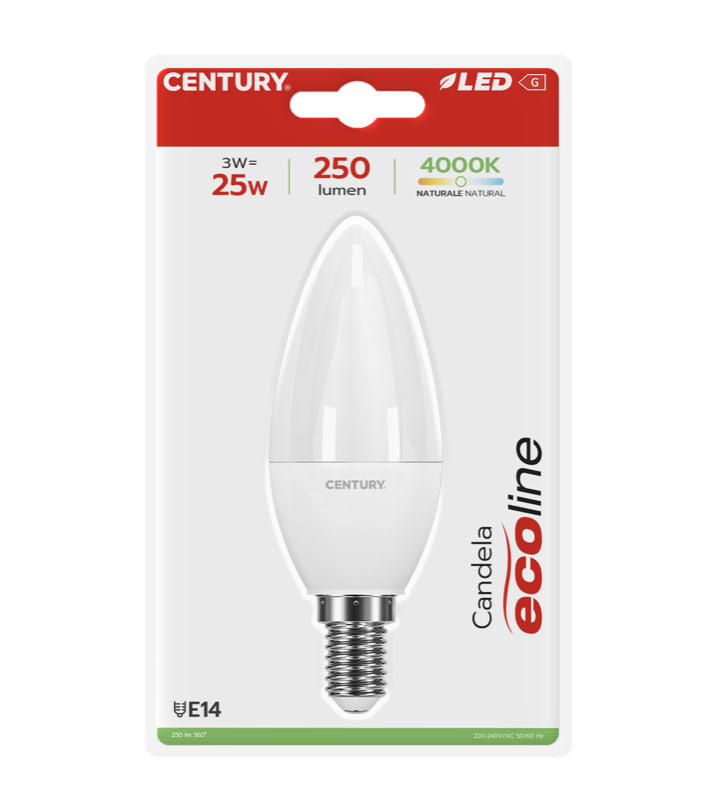 CENTURY ITALIA SRL - CUYELM1-031440BL LAMP. LED ECOLINE CANDELA