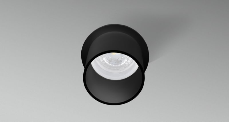 CENTURY ITALIA SRL CUYENIN-GU10 FARETTO SOFFITTO ENFASI INCASSO NERO