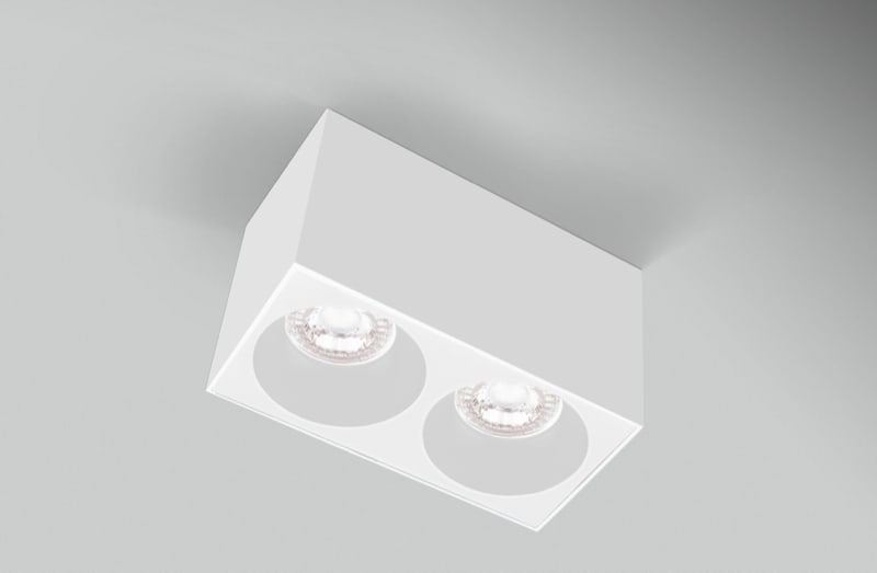 CENTURY ITALIA SRL - CUYESQBB160-2GU10 PLAFONIERA LED ESSENZA QUBE BIANCA/BIAN