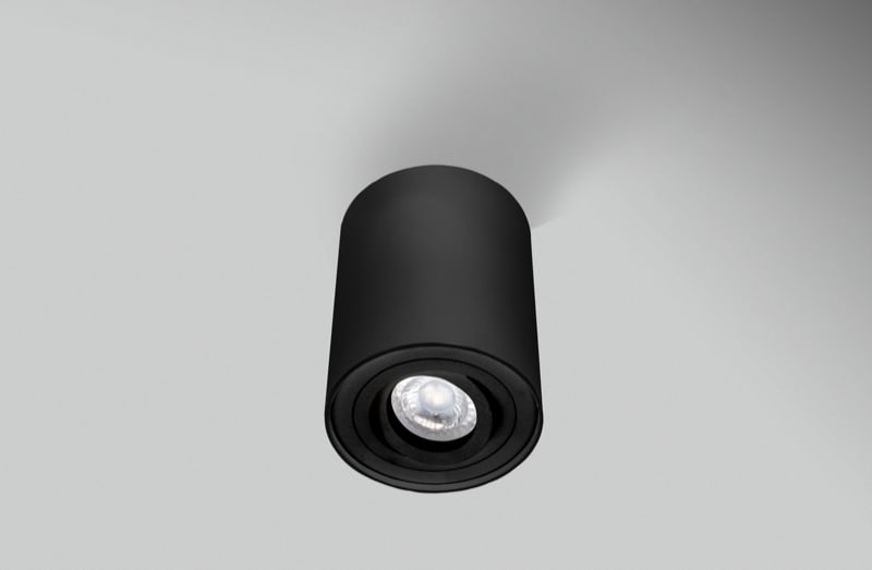 CENTURY ITALIA SRL - CUYESRNOR96-GU10 PLAFONIERA LED ESSENZA ROUND NERA ORIEN