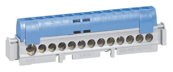 LEGRAND - LEG004844 Klemmenleiste IP 20, blau, 1 x 6 bis 25
