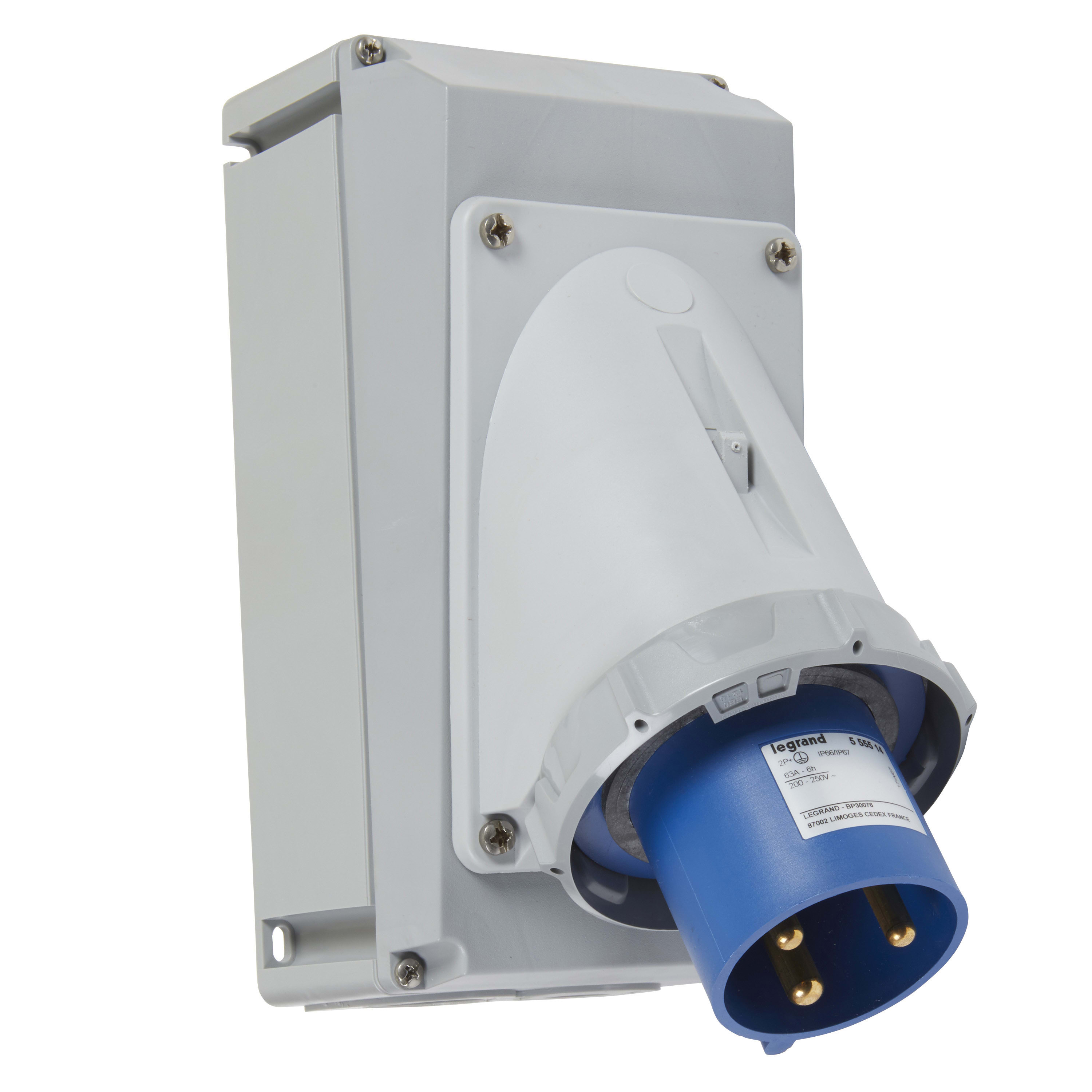 LEGRAND LEG555514 SPINA FISSA 90 GRADI IP67 63A 2P+T 220V
