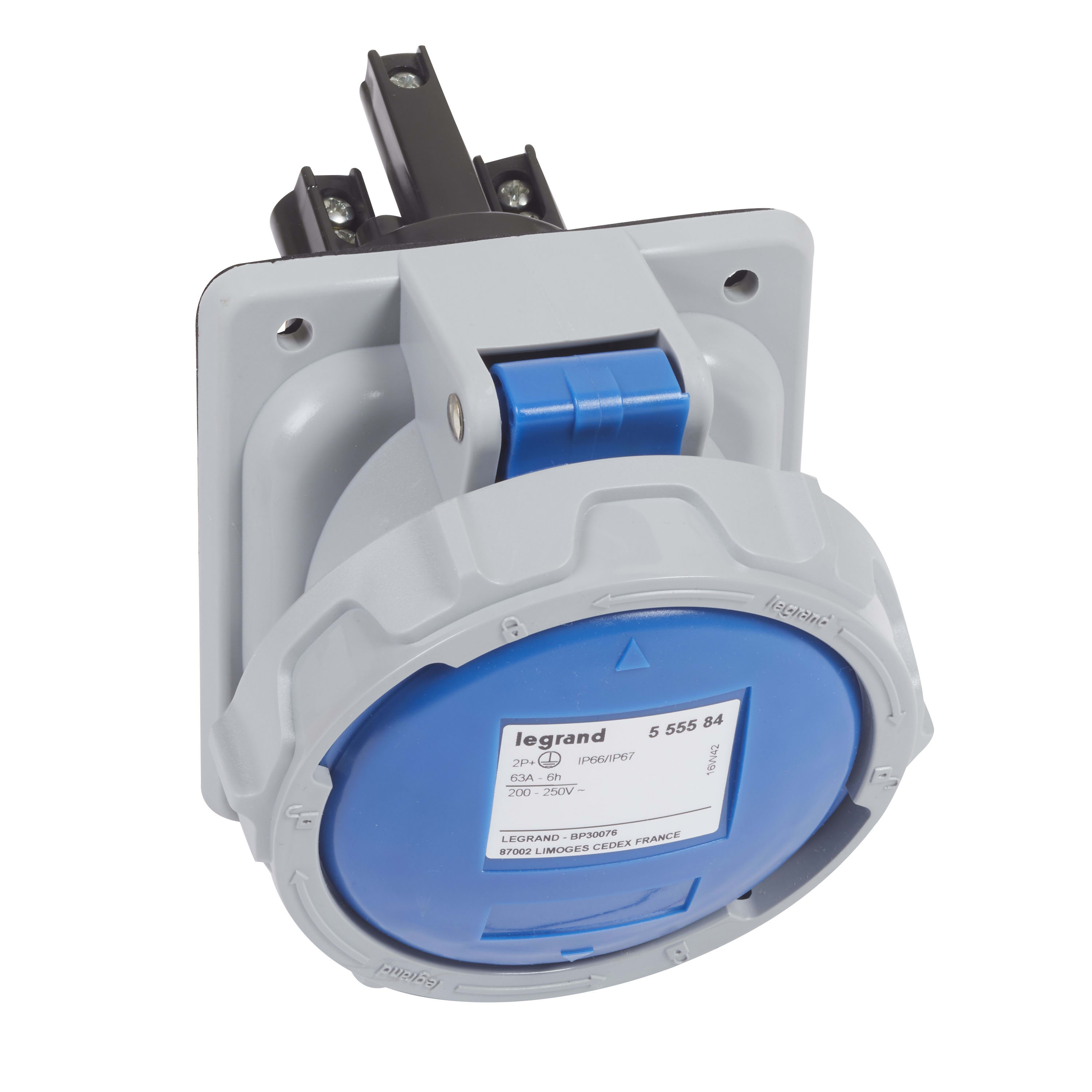 LEGRAND LEG555584 PRESA FISSA INCASSO IP67 63A 2P+T 220V