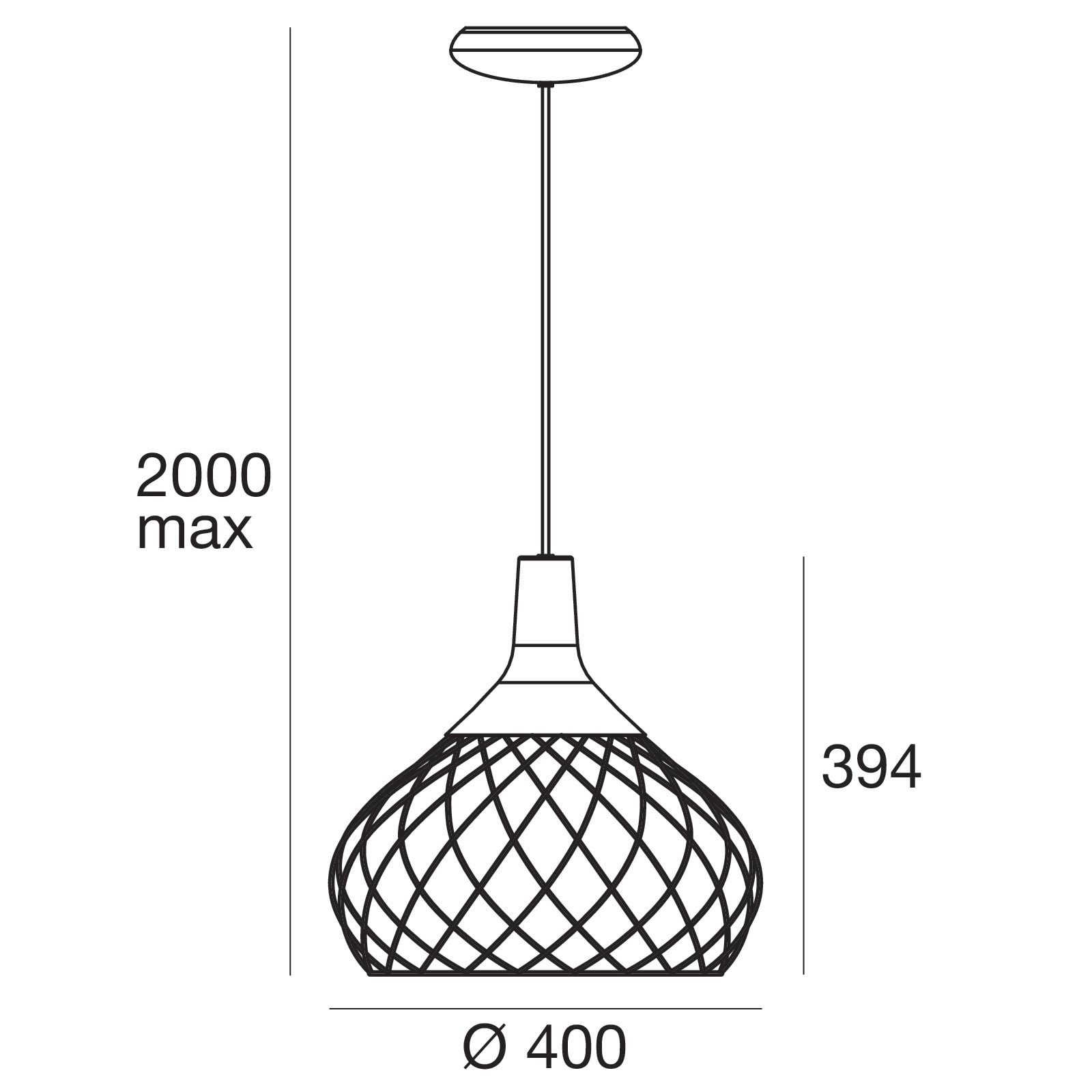 LINEA LIGHT-STILNOVO SNV8146 MONGOLFIER SOSP.D400 16W WT NI.NERO