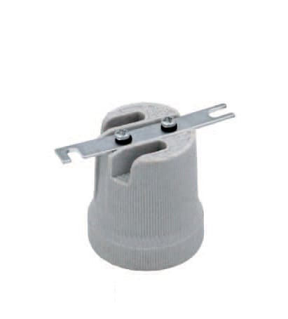 LAMPO LIGHTING TECHN - LMOA7010/90C PORTALAMPADA E27 CERAMICA+ STAFFA DRITTA