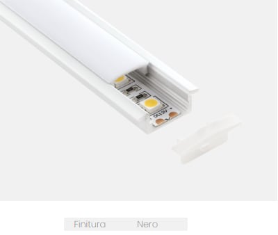 LAMPO LIGHTING TECHN LMOPRKITINCNE KIT PROFILO INCASSO FIN. NERO L.2MT.