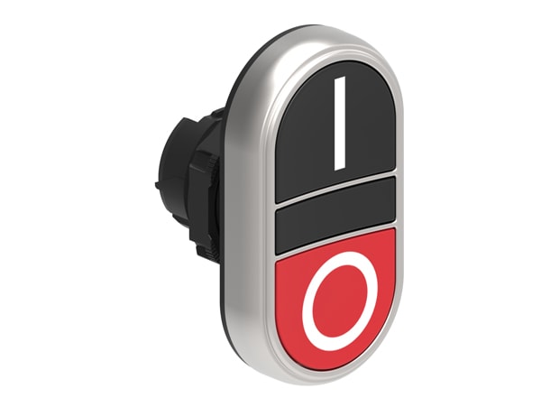 LOVATO LOVLPCB7122 PULSANTE DOPPIO NERO/ROSSO SIMBOLI I-O