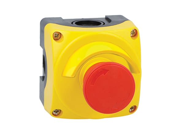 LOVATO - LOVLPZP1B5P603 PULS. GIALLA COP. + 40MM SG.ROTAZ. + 1NC