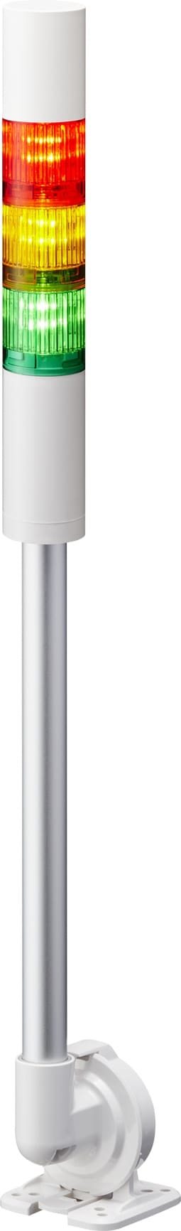 PATLITE EUROPE GMBH PMHLR4-302QJBW-RYG Modulo base, argento, 24 VCC, 40 mm, paletto con staffa angolare a L, cavo, IP65