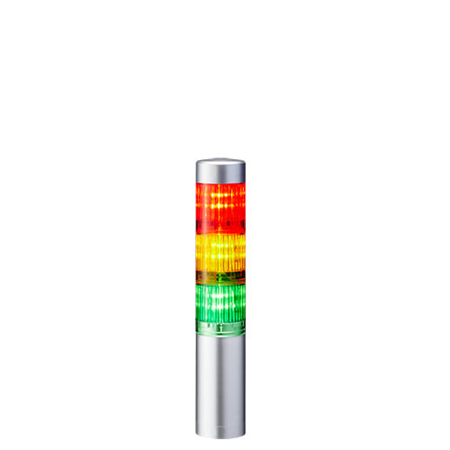 PATLITE EUROPE GMBH PMHLR4-302WJNU-RYG Torretta, argento, 3 livelli, 24 V CC, 40 mm, montaggio diretto, cavo