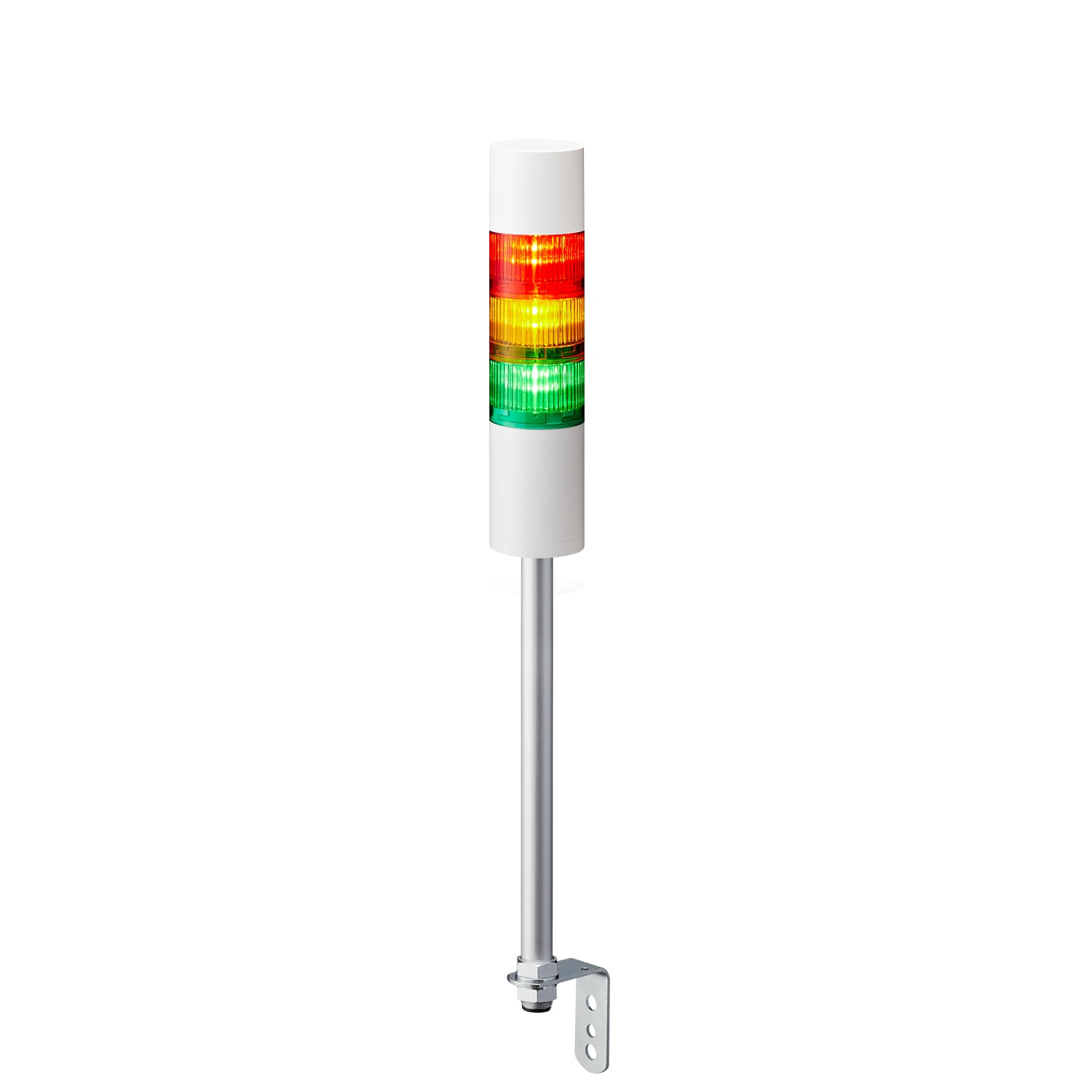 PATLITE EUROPE GMBH PMHLR6-302LJBW-RYG Torretta di segnalazione, bianca, 2 moduli, 24 V DC, 60mm, M30, conn. M12, 4 pin