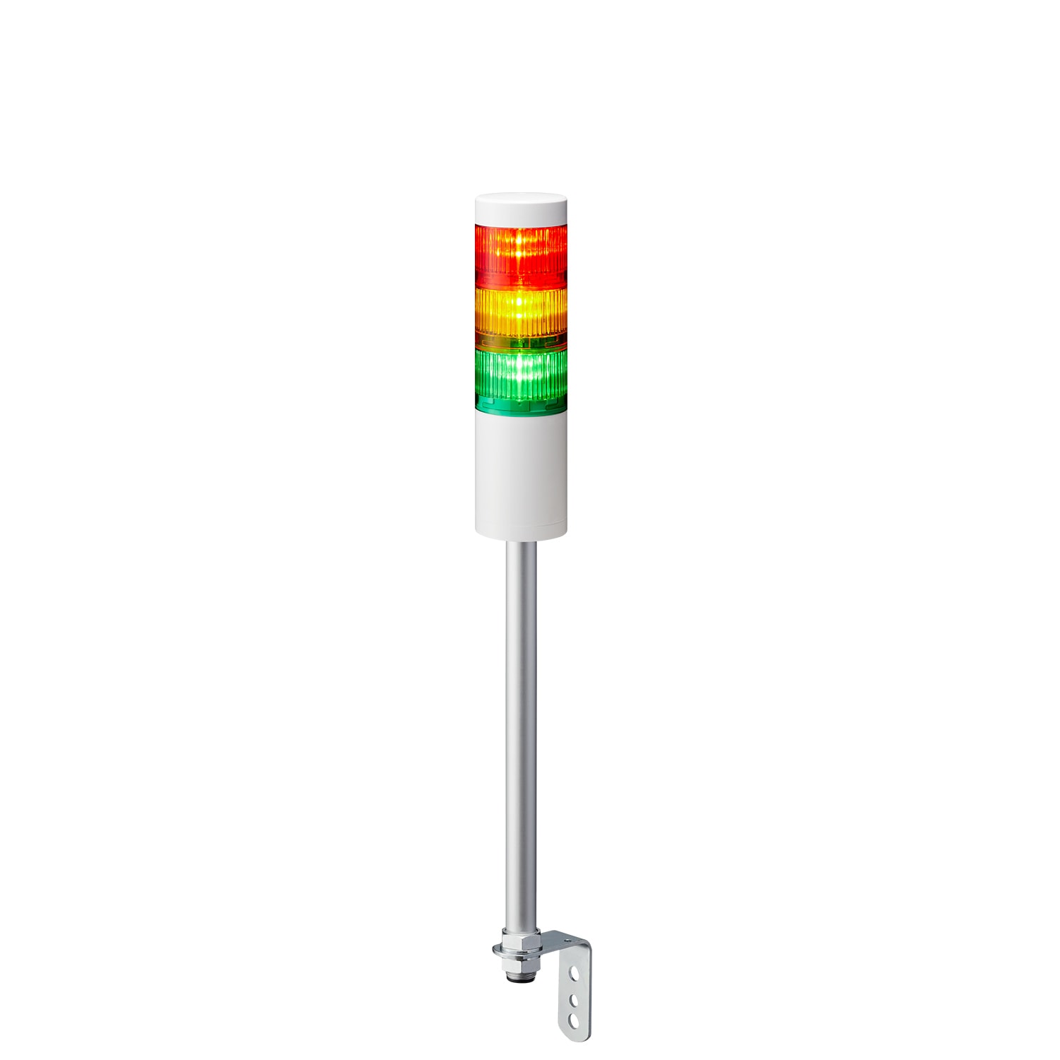 PATLITE EUROPE GMBH PMHLR6-302LJNW-RYG Torretta di segnalazione, bianca, 2 moduli, 24 V DC, 60mm, M30, conn. M12, 4 pin
