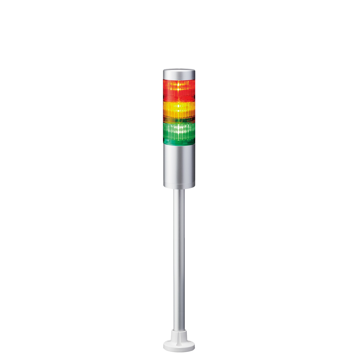 PATLITE EUROPE GMBH PMHLR6-302PJBW-RYG Torretta segn, bianca, 3 moduli, 24VDC, 60mm, palo con staffa circolare, buzzer