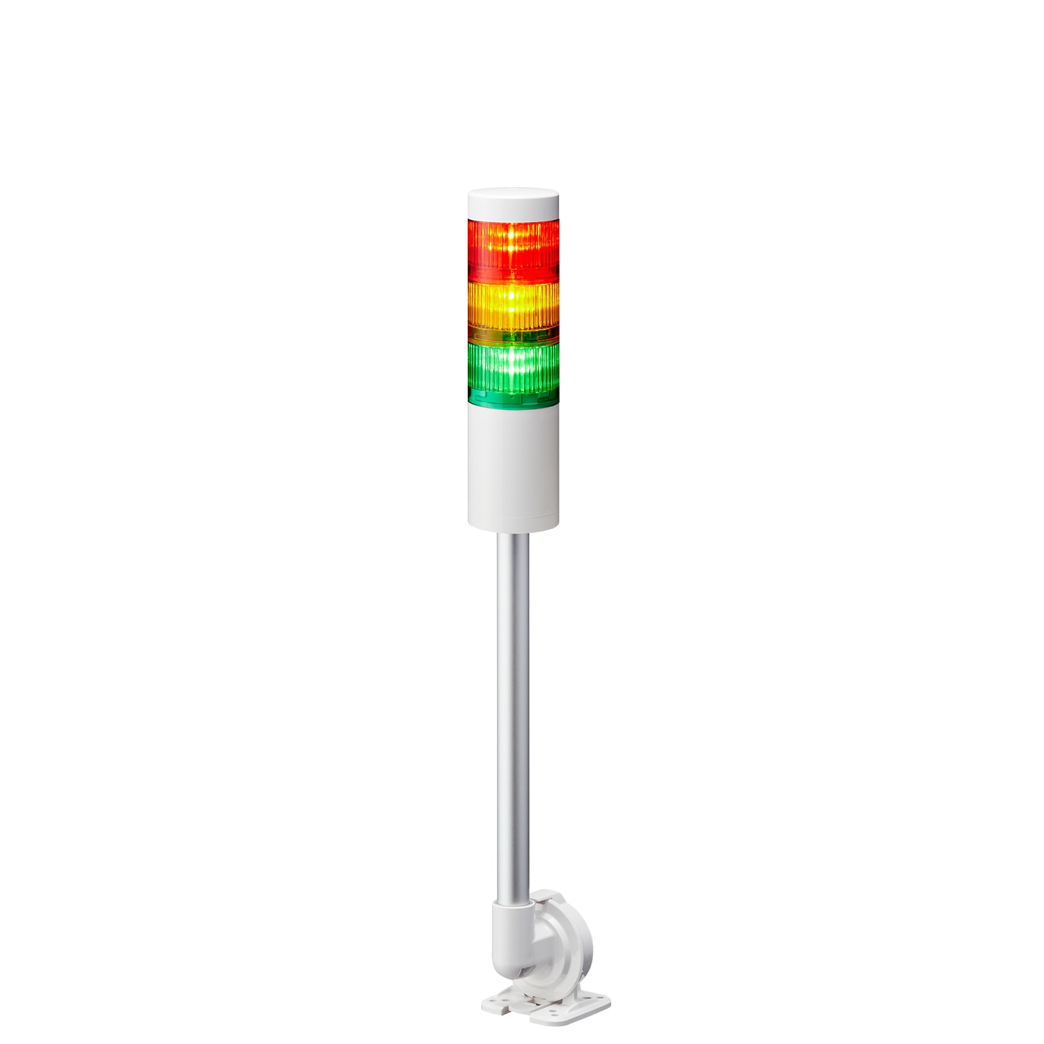 PATLITE EUROPE GMBH PMHLR6-302PJNW-RYG Torretta segn., bianca, 3 moduli, 24VDC, 60mm, palo con staffa circolare, cavo