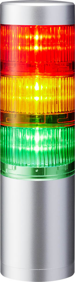 PATLITE EUROPE GMBH PMHLR6-302WJBW-RYG Torretta segn., bianca, 3 moduli, 24VDC, 60mm, montaggio diretto, cavo, buzzer