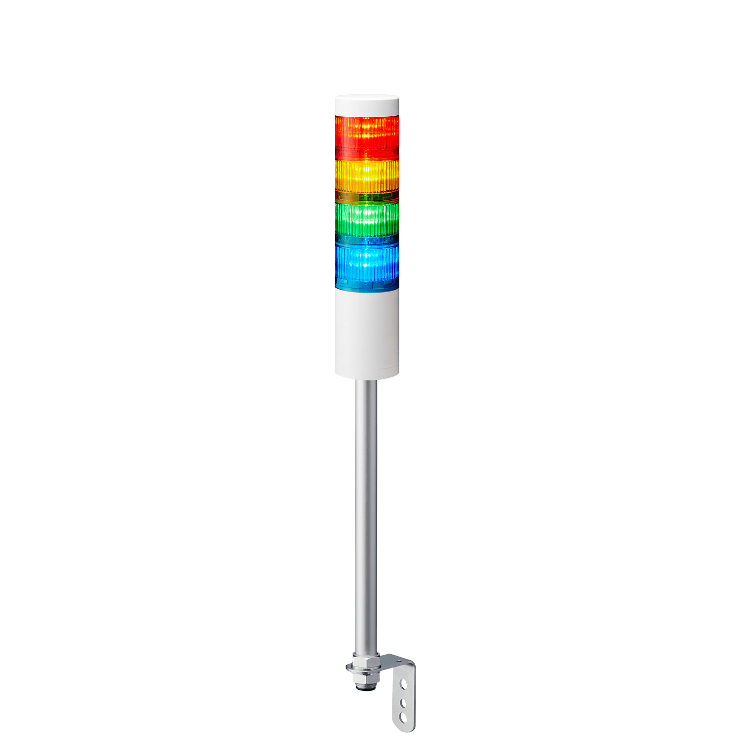 PATLITE EUROPE GMBH PMHLR6-402LJNW-RYGB Torretta di segnalazione, bianca, 3 moduli, 24 V DC, 60mm, M30, conn.M12, 4 pin