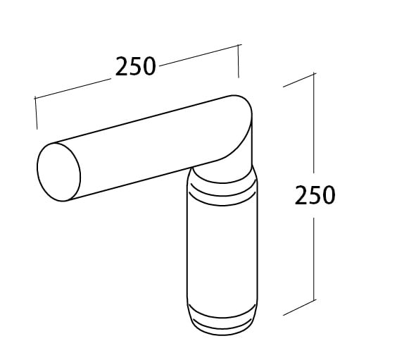 LINEA LIGHT (ILED) ILD98208 BRACCIO X PALO SING.ZINC.INCLIN.15