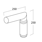 LINEA LIGHT (ILED) ILD98208 BRACCIO X PALO SING.ZINC.INCLIN.15