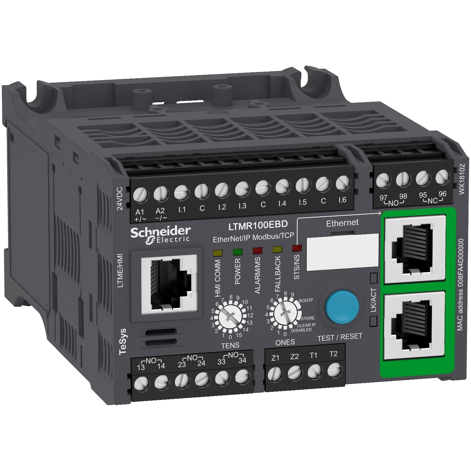 SCHNEIDER ELECTRIC - SNRLTMR100EBD Controllore per motori LTMR TeSys T - 24 Vcc 100 A per Ethernet TCP/IP