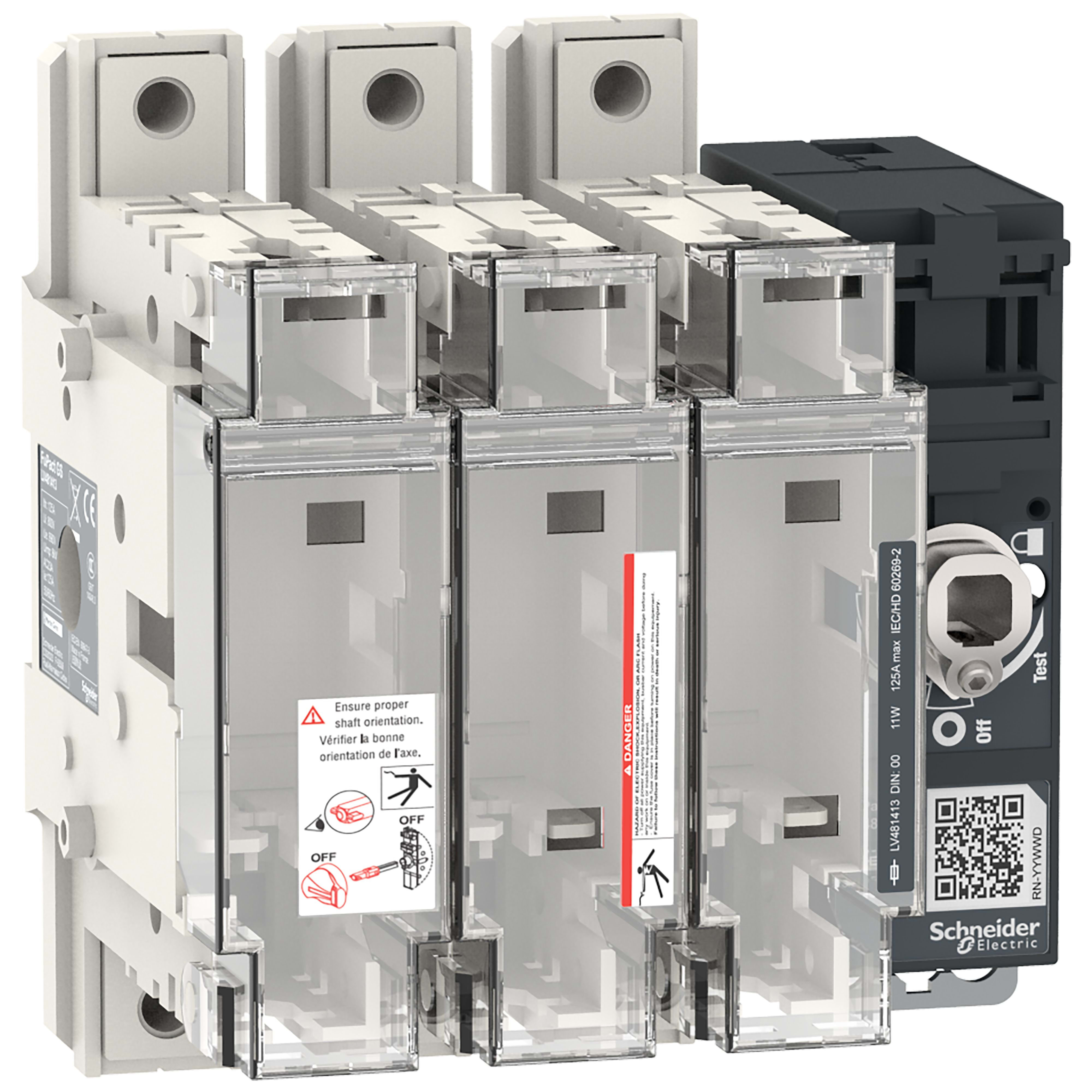 SCHNEIDER ELECTRIC - SNRLV481413 FUPACTGS DIN125/00 3P MAN. FRONT/LAT