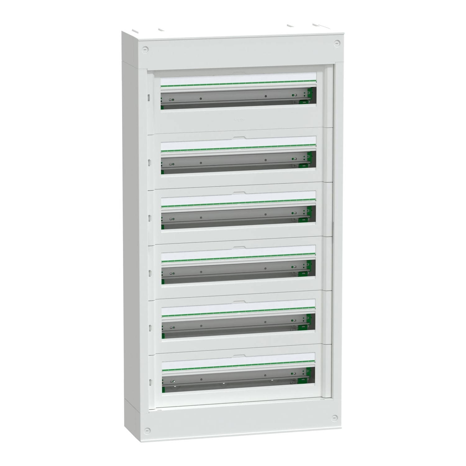 SCHNEIDER ELECTRIC - SNRLVSST624 Centralino per apparecchi modulari, PrismaSeT S, parete, 6 x 24 moduli, 1 morsettiera di terra, senza porta