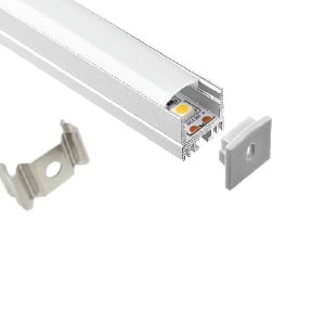 MARECO LUCE SRL MAO430-05900001 PROFILO AD U 2000MM CON COVER OPALE CLIP