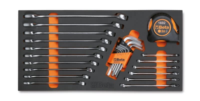 BM SPA - BMM041500012 Vassoio morbido in EVA chiavi combinate, chiavi maschio esagonali e misurare