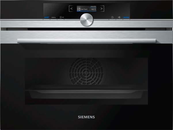 Siemens Hausgerate SIZCB634GBS3 Kompaktbackofen 4D 13BA 47L EcoClean Uhr
