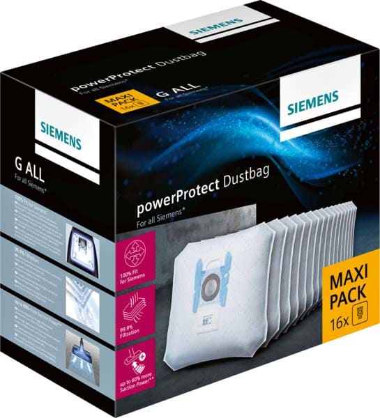 Siemens Hausgerate - SIZVZ16GALL Staubbeutel PowerProtect MaxiPack (16Stk