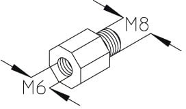 DIETZEL DIE020441 Reduziergewinde, M8/6, Edelstahl (V2A)