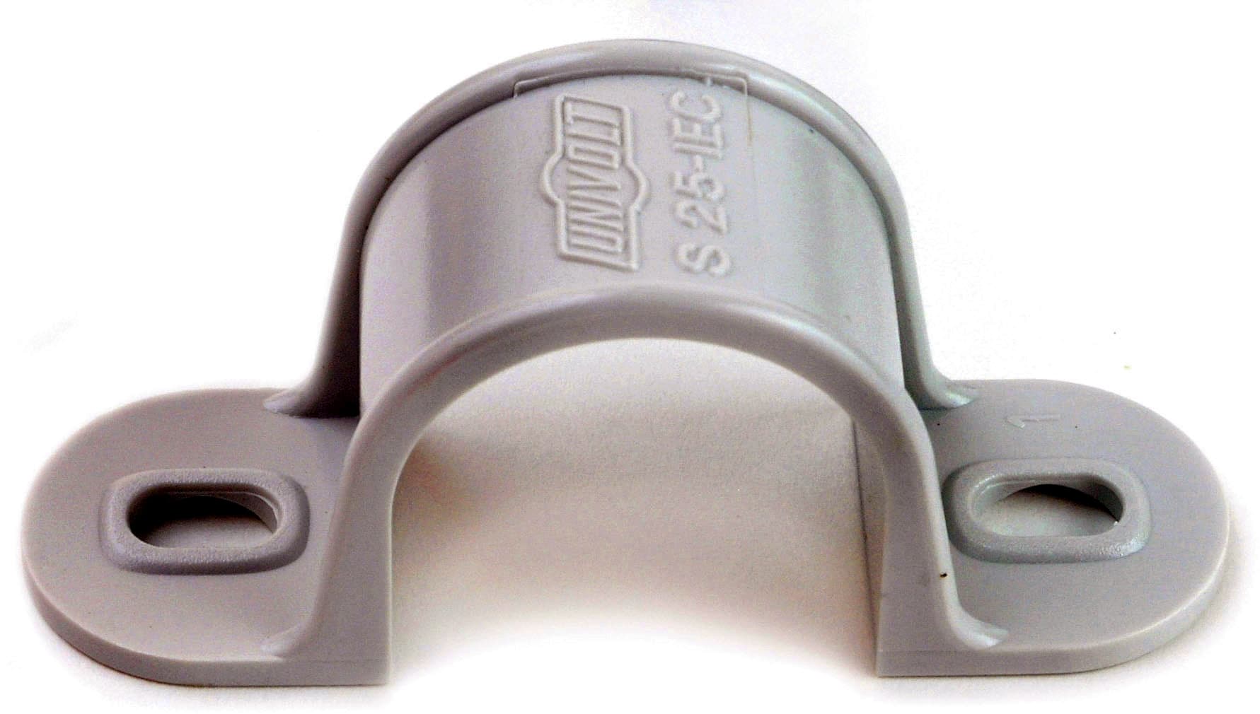 DIETZEL DIE020577 PVC-Schelle, A 63 mm, zweilappig, grau