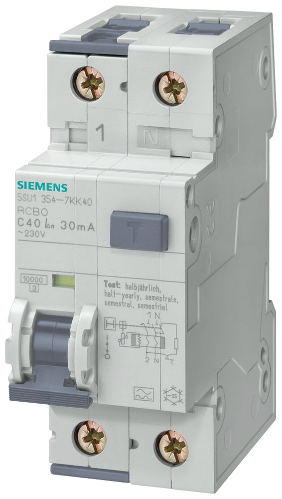 SIEMENS - SIE5SU13541KK08 MTD 10KA 20KA 1P+N C8 TIPO AC30MA