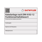 DATWAYLER DAT1300479 Kennzeichnungsschild fA1/4r Kabelanlage